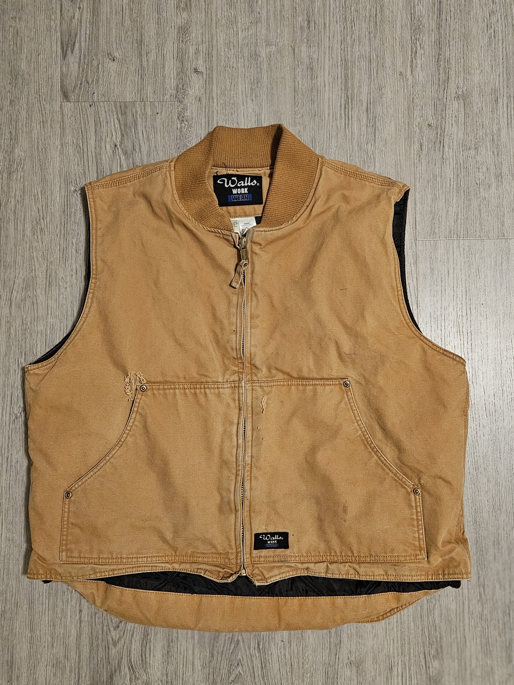 Walls Vintage XL Tan Duck Quilted Work Vest